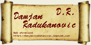 Damjan Radukanović vizit kartica